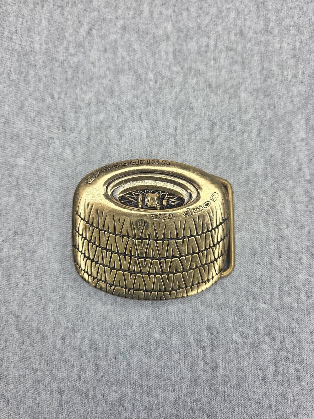 Vintage BFGoodrich Comp T/A Belt Buckle Tire Tread Racing Car Enthusiast Brass